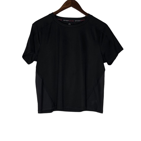 Spyder Activewear Workout Crop Top with mesh and cutout on the back Size Large - Picture 1 of 6